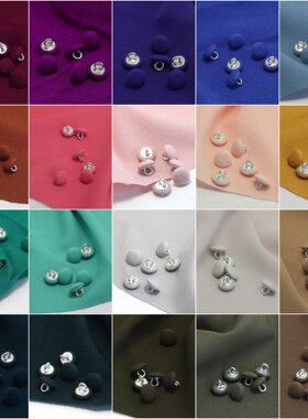 米灰色雪纺衫布包纽扣 精致粉红色儿童衬衫包布扣子配色服务咨询