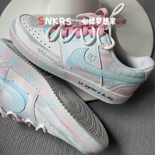 【定制球鞋】Nike Court Vision 心动CP 甜酷 蓝粉白