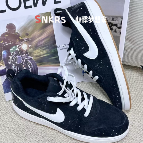 球鞋定制 Nike Court Borough Low Prem 星辰碎光 低帮男子黑板鞋