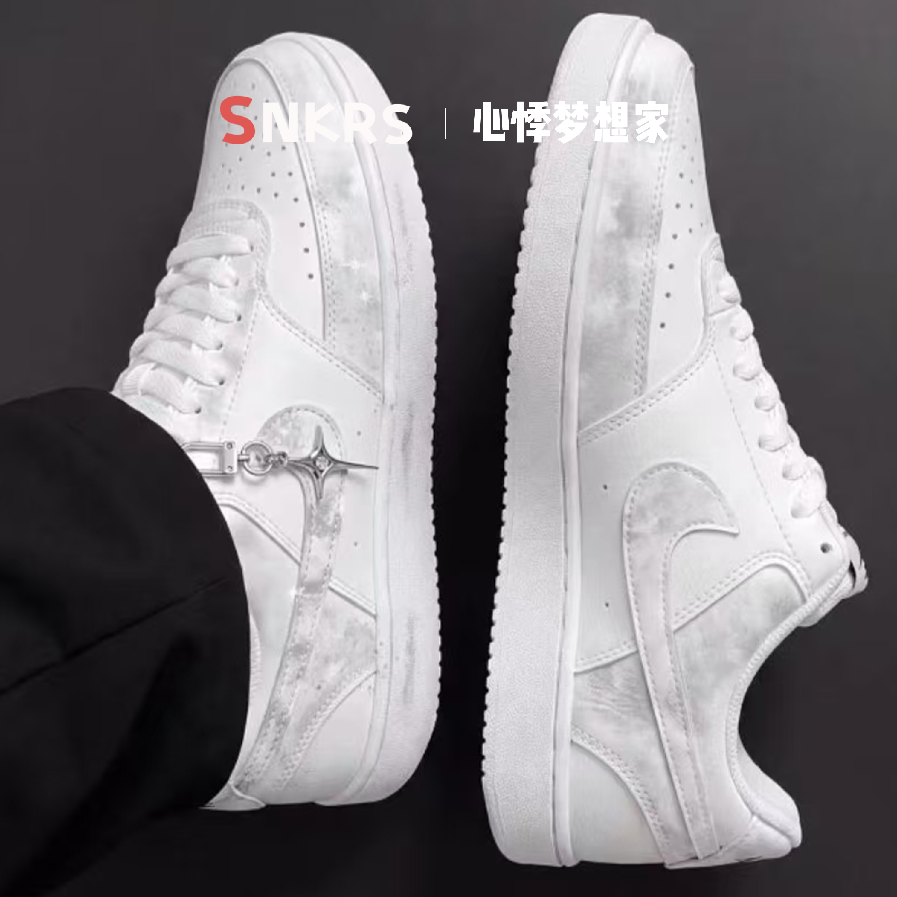 球鞋定制 Nike Court Vision 1 Low 星星 时尚百搭 低帮男女板鞋