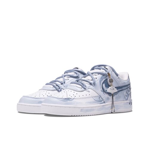 Nike Court Vision 1 烟波浩淼新国风水墨白蓝低帮板鞋
