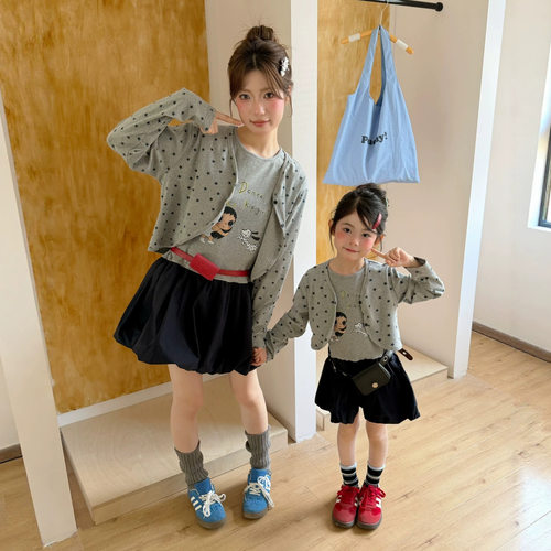 秋季母女亲子撞色两件套