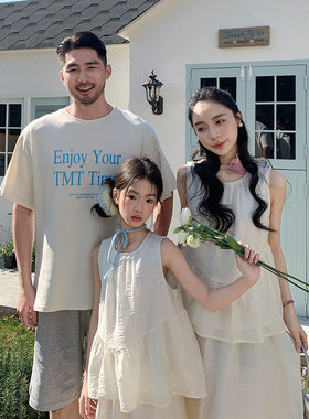 夏季法式温柔亲子背心连衣裙