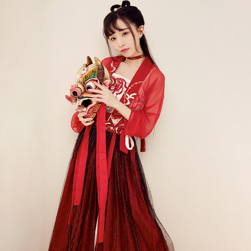 【十三余 小豆蔻儿】[彼岸花] 曼珠沙华对襟齐腰上衣拼接半裙汉服|ruв категории Женская одежда, костюм/национальная одежда/театр костюм, костюм/китайский стиль одежды, пальто - от Buy2taobao.com для оказания профессиональной услуги покупки агента Taobao