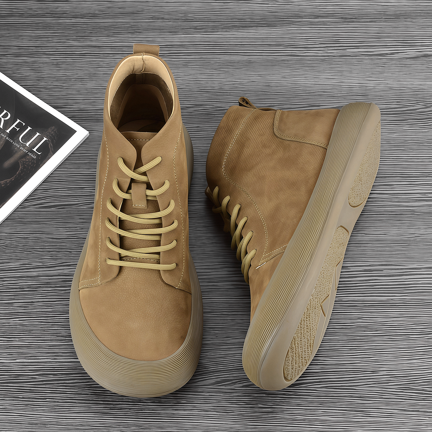 秋冬新款马丁靴男款头层牛皮高帮英伦风复古真皮休闲皮鞋软底皮靴