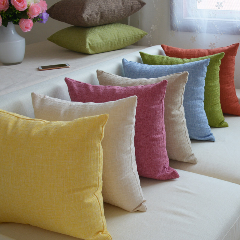 简约纯色亚麻沙发抱枕靠垫办公室靠枕床头靠背汽车护腰抱枕套定制|msdalam kategori rumah Fabrik, bantal/bantal - dari Buy2taobao.com untuk memberikan perkhidmatan ejen Taobao profesional membeli