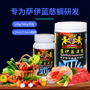 马来西亚金狮三湖慈鲷六间下缓沉颗粒坦湖鱼坦鲷鱼鱼粮萨伊蓝饲料