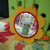 婴儿哈哈镜子宝宝认知镜玩具健身架挂件太阳花镜子早教益智摔不碎