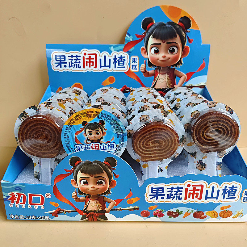 初口果蔬闹山楂卷水果卷山楂糖益生元葫芦儿童休闲零食盒装山楂糕