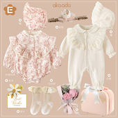 新生婴儿礼盒宝宝出生见面礼婴儿用品纱棉女宝衣服套装 春夏季 新品