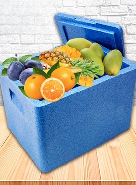 高密度蓝色保温泡沫箱EPP外卖箱内胆送餐外送食品配送箱 39升