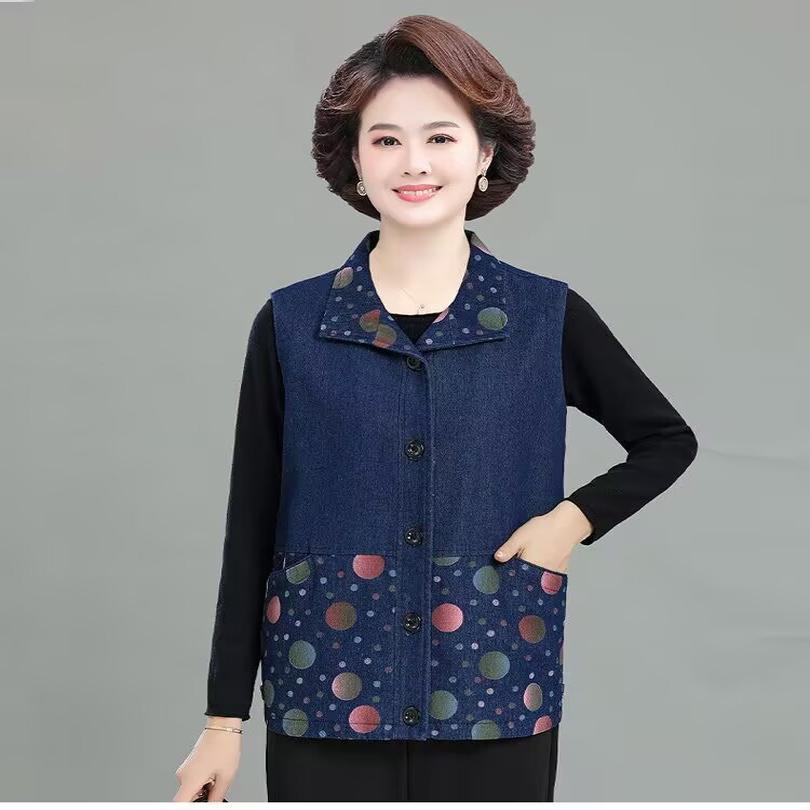 中老年女妈妈马夹大码