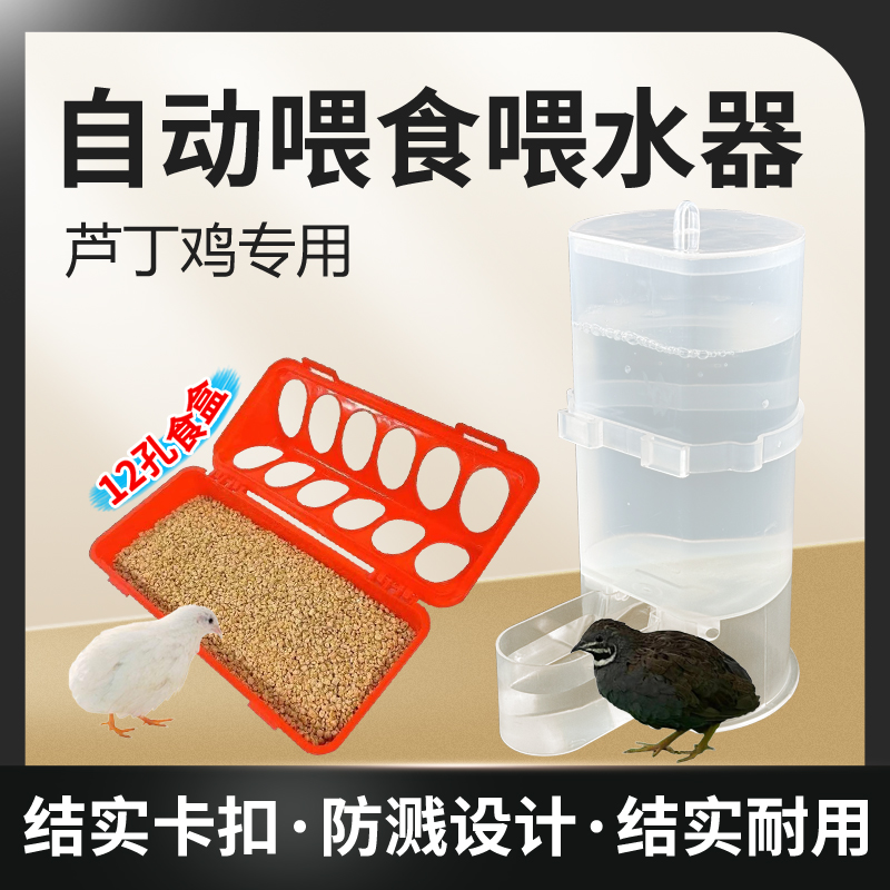 芦丁鸡食槽饮水套装雏鸡小鸡饮水器喂食槽下料器食槽养殖用品