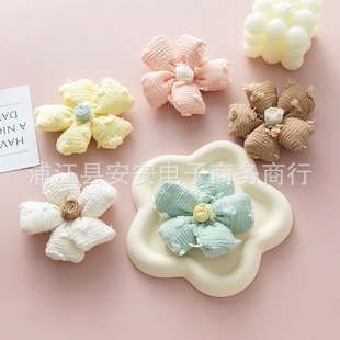 配件服装 日系风泡芙大方块花立体充棉花朵胸针款 包包配饰辅料
