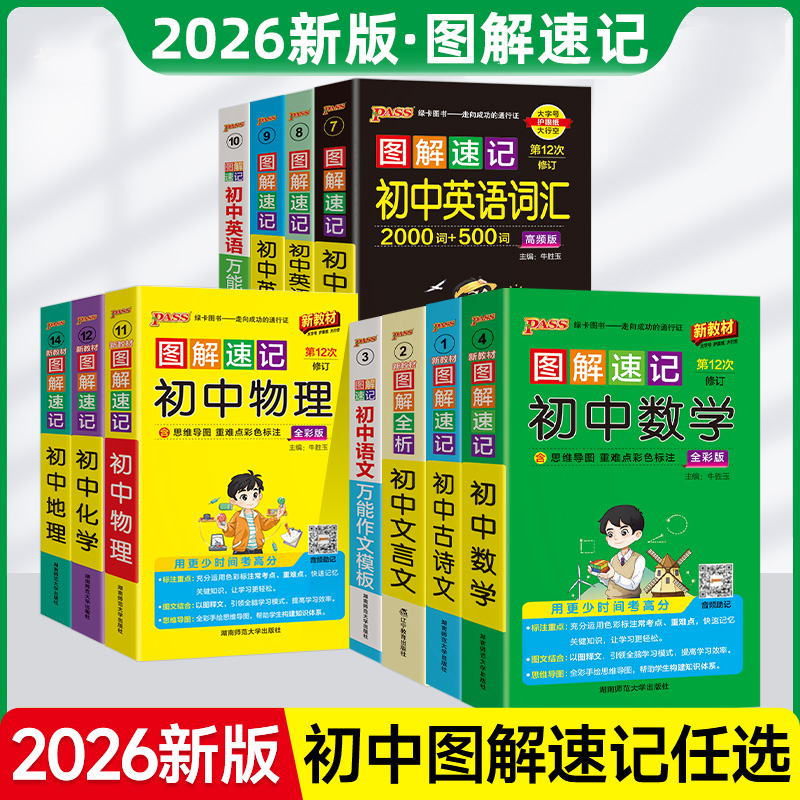 2026绿卡图解速记初中一二三年级