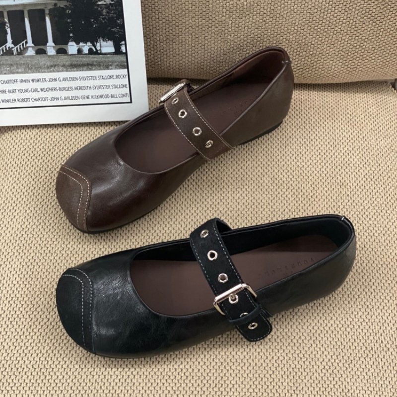 韩版方头玛丽珍鞋女2026春季一字带扣带扣平底舒适百搭通勤鞋女鞋,女鞋,玛丽珍鞋,淘宝优惠券,粉丝福利购,淘宝优惠卷