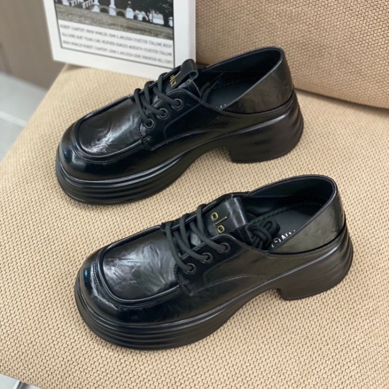 韩版厚底乐福鞋女2026春季新款漆皮纯色系带深口单鞋小个子增高女,女鞋,深口单鞋,淘宝优惠券,粉丝福利购,淘宝优惠卷