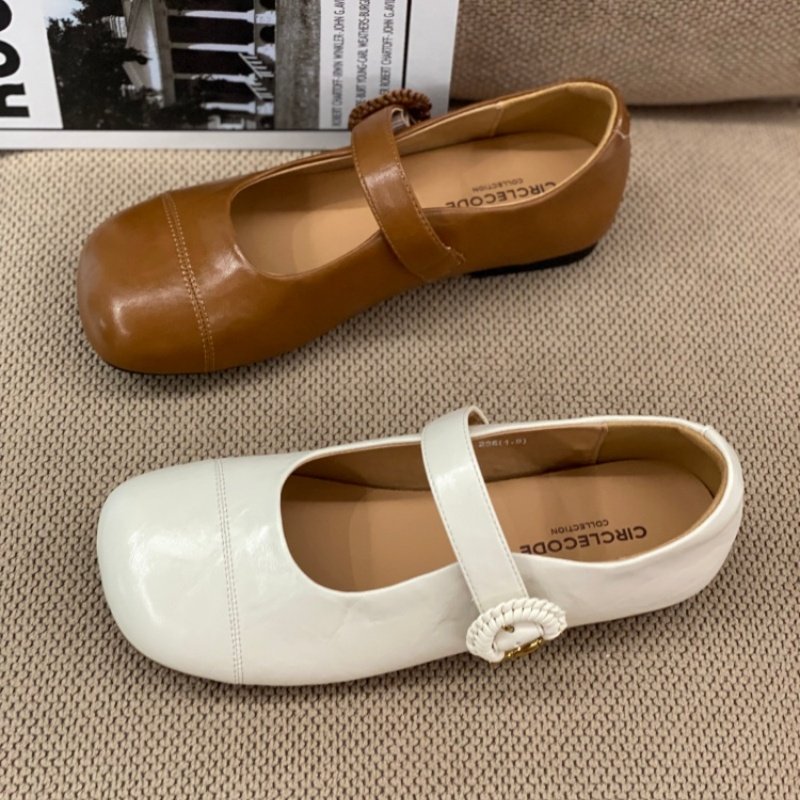 温柔风一字带玛丽珍鞋女2026春季新款平底通勤风方头浅口单鞋百搭,女鞋,玛丽珍鞋,淘宝优惠券,粉丝福利购,淘宝优惠卷