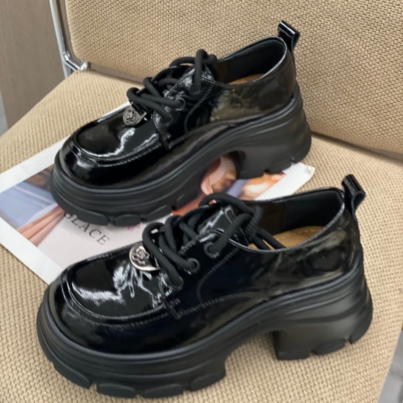 2026春季爆款韩版厚底漆皮深口单鞋女学院风系带乐福鞋百搭小皮鞋,女鞋,深口单鞋,淘宝优惠券,粉丝福利购,淘宝优惠卷