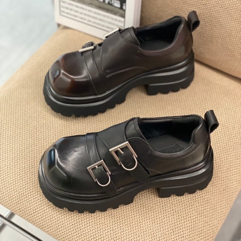 2026春季爆款英伦风厚底乐福鞋女双排扣小皮鞋增高百搭深口单鞋女,女鞋,深口单鞋,淘宝优惠券,粉丝福利购,淘宝优惠卷