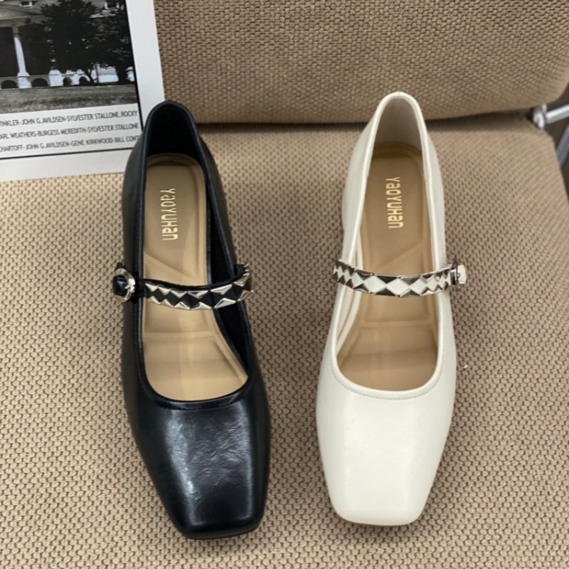 法式方头玛丽珍鞋女2026春季新款通勤风一字扣带粗跟通勤单鞋女款,女鞋,玛丽珍鞋,淘宝优惠券,粉丝福利购,淘宝优惠卷