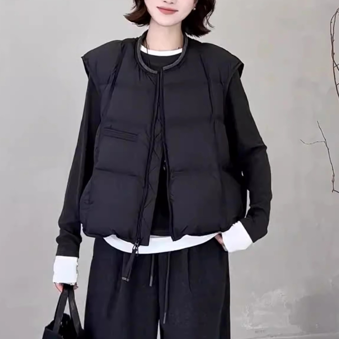 专柜大牌撤回尾单捡漏外贸高端超好看羽绒马甲短款坎肩高级感背心