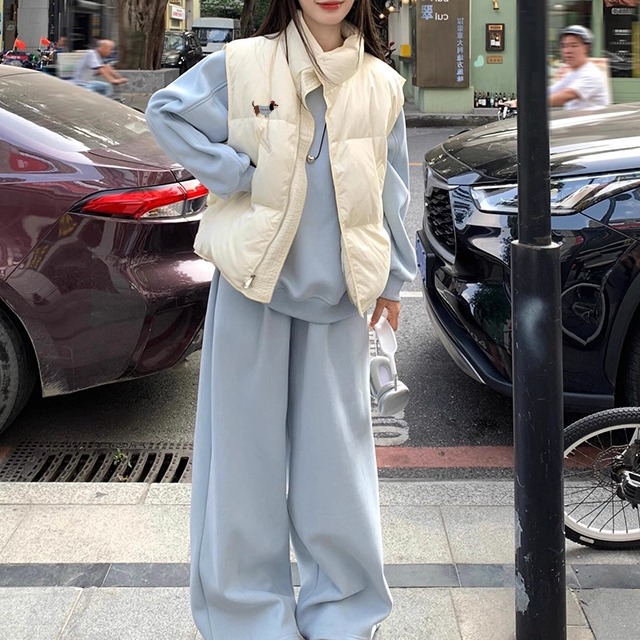 韩版小众立领棉服马甲女