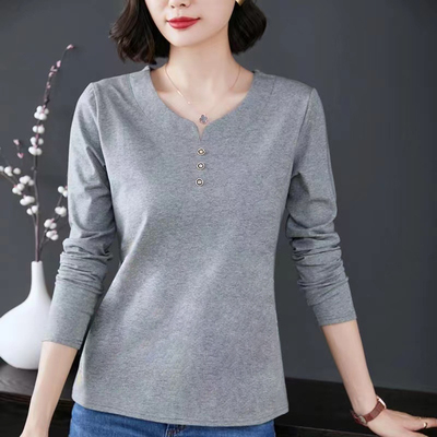 纯棉长袖T恤女韩版秋衣打底衫