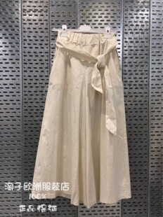 意大利品牌blu 时尚 系带松紧腰简约休闲阔腿裤 2026春夏 royal正品