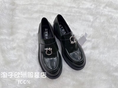 特价意大利品牌strategia正品闪亮全真皮休闲单鞋皮鞋秋冬女现货