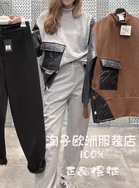 意大利品牌Duda正品时尚拼色口袋装饰宽松休闲套头上衣2025秋冬女