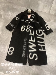 领长毛呢外套上衣2025秋冬 字母图案西装 意大利品牌by Rachel正品