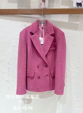 意大利品牌tensione in正品时尚双排扣毛呢西装外套上衣2025秋冬