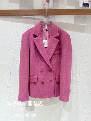 意大利品牌tensione in正品时尚双排扣毛呢西装外套上衣2025秋冬