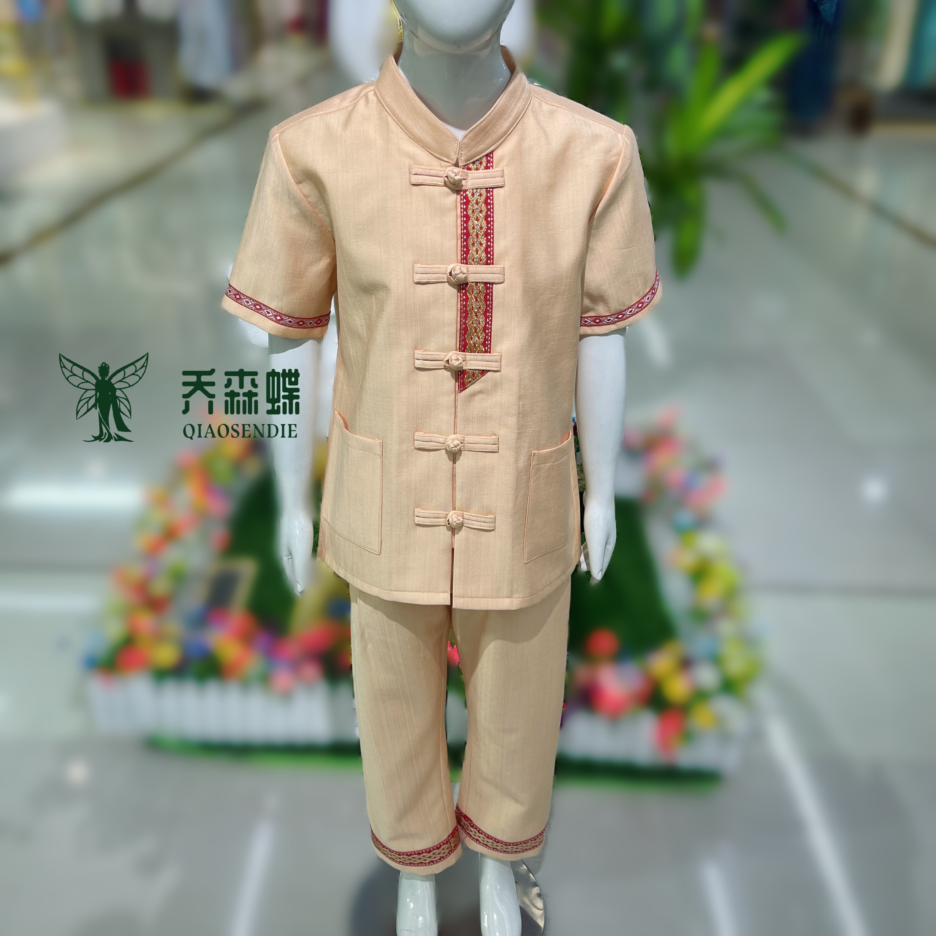 少数民族男童装傣族小孩男套装竹套装