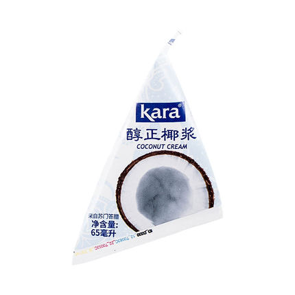 Kara经典进口椰浆纯正椰奶椰汁椰乳生椰甜品烘焙餐饮专用65ml*5包