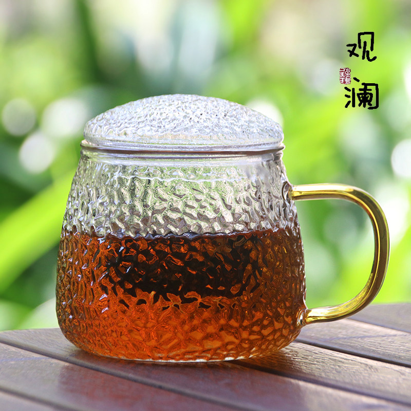个人专用办公室喝茶杯子茶杯茶水分离泡茶杯带盖过滤加厚玻璃水杯