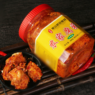 湖南特产桃江浮丘山炭山桥霉豆腐湖南香辣霉豆腐猫鱼900g瓶装会糊