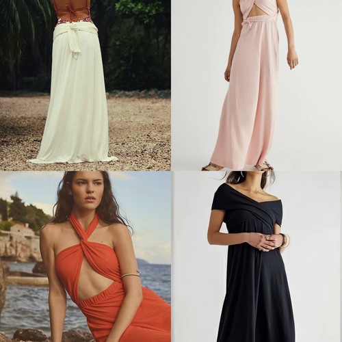 FP 无限可能DIY多穿法 亚麻棉超长半身裙可当连衣裙70美金