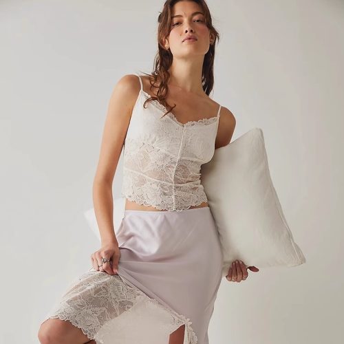 FP 越南产 精致柔软弹力蕾丝 带胸部内衬可调肩带V领吊带背心上衣