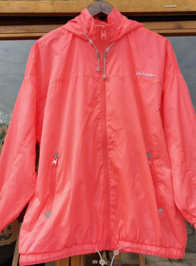 UO iets frans系列 带收纳设计 防水荧光登山运动连帽风衣外套