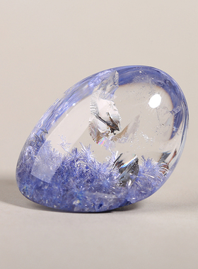 天然水晶原石随形镶嵌吊坠