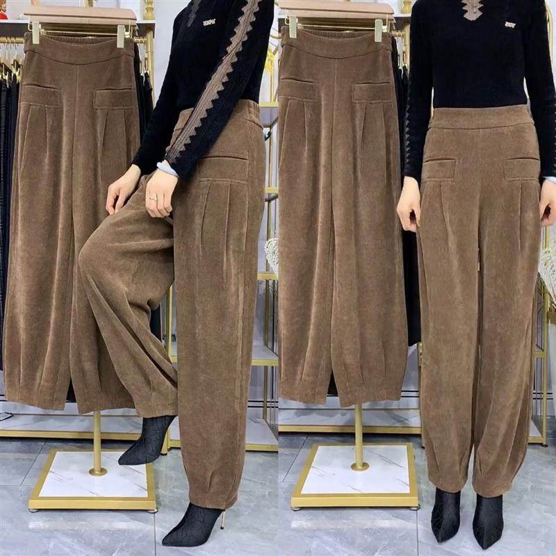 哈伦裤子女秋冬新款纯色外穿休闲裤时尚高档雪尼尔灯笼裤高腰宽松,女装/女士精品,休闲裤,淘宝优惠券,粉丝福利购,淘宝优惠卷