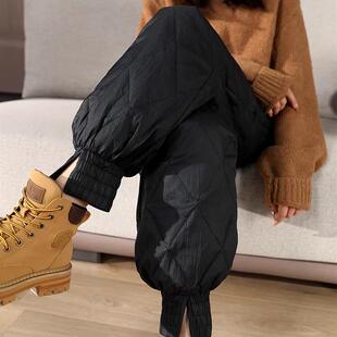 羽绒裤女外穿冬季2025新款小个子束脚保暖白鸭绒户外防寒雪地棉裤