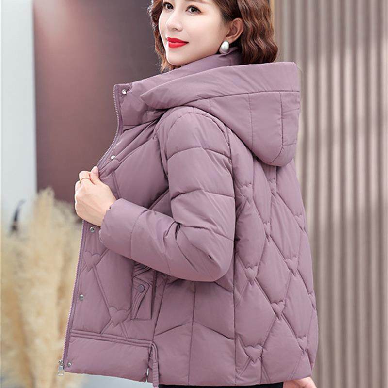 妈妈冬季羽绒棉服短款洋气中老年女装棉衣外套大码修身轻薄小棉袄