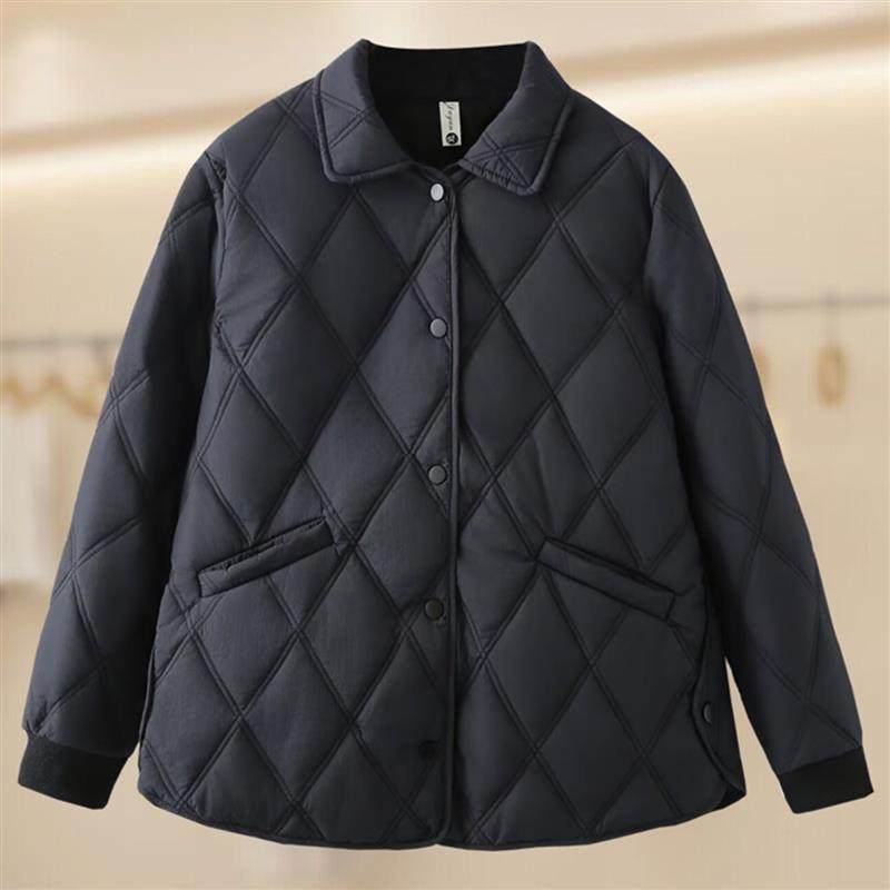 胖妈妈秋冬棉衣外套2025新款衬衫领轻薄棉袄中老年加大码女装棉服,女装/女士精品,中老年女装,淘宝优惠券,粉丝福利购,淘宝优惠卷