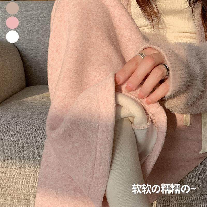 粉色加绒阔腿裤女秋冬2024新款休闲垂感加厚小个子羊绒窄版直筒裤,女装/女士精品,休闲裤,淘宝优惠券,粉丝福利购,淘宝优惠卷