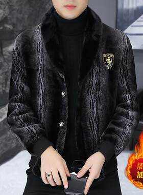 男士春秋冬季外套加厚2026新款金貂绒棉衣皮草棉服男装防寒服男款