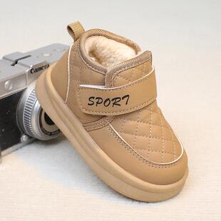 儿童雪地靴男童鞋子2025冬季新款保暖防滑男童棉鞋女童靴宝宝短靴
