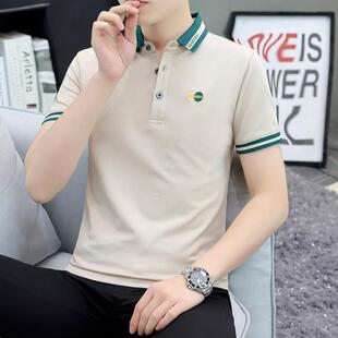 商务休闲青年有领上衣服 翻领保罗polo衫 短袖 t恤男装 潮牌高档夏季
